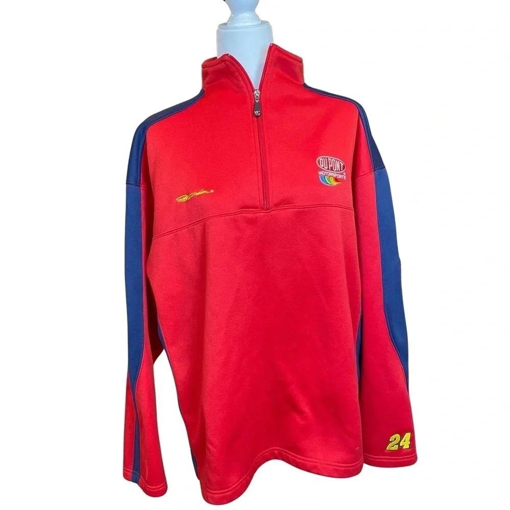 Mens Authentic vintage Chase Dupont Racing Jeff Gordon Half Zip sweatshirt